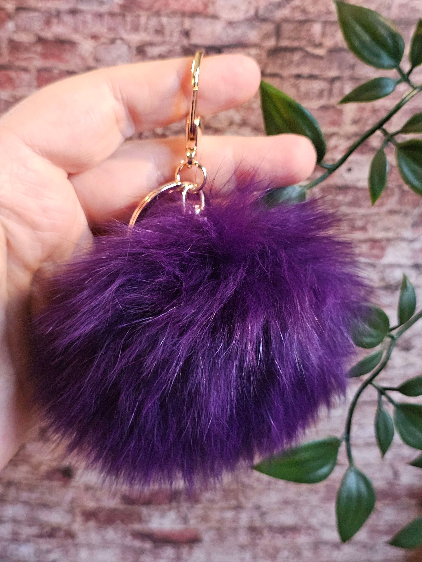 Dark Purple 10cm Longhair Pom Pom