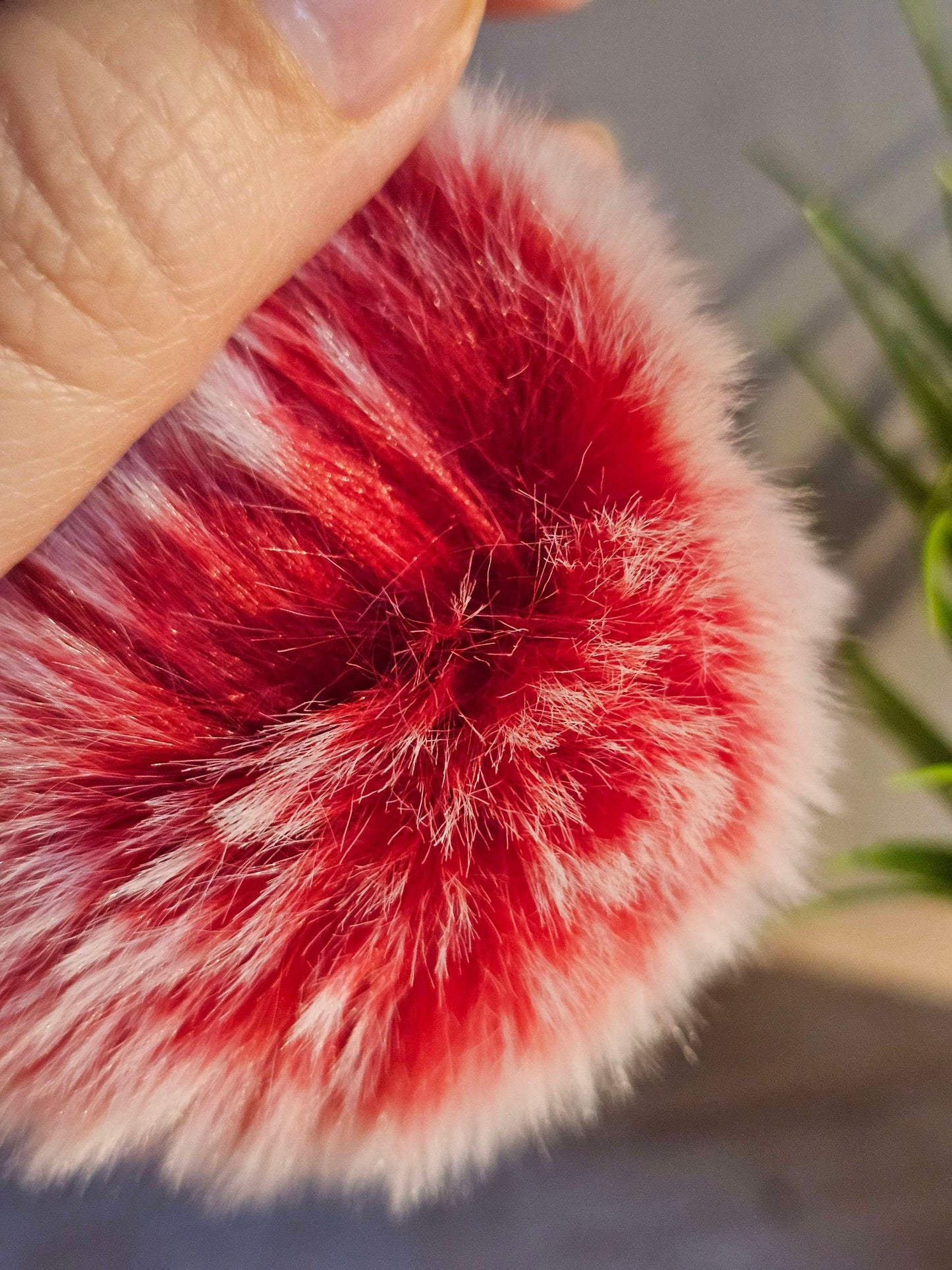 Frosted Red 8cm Pom Pom