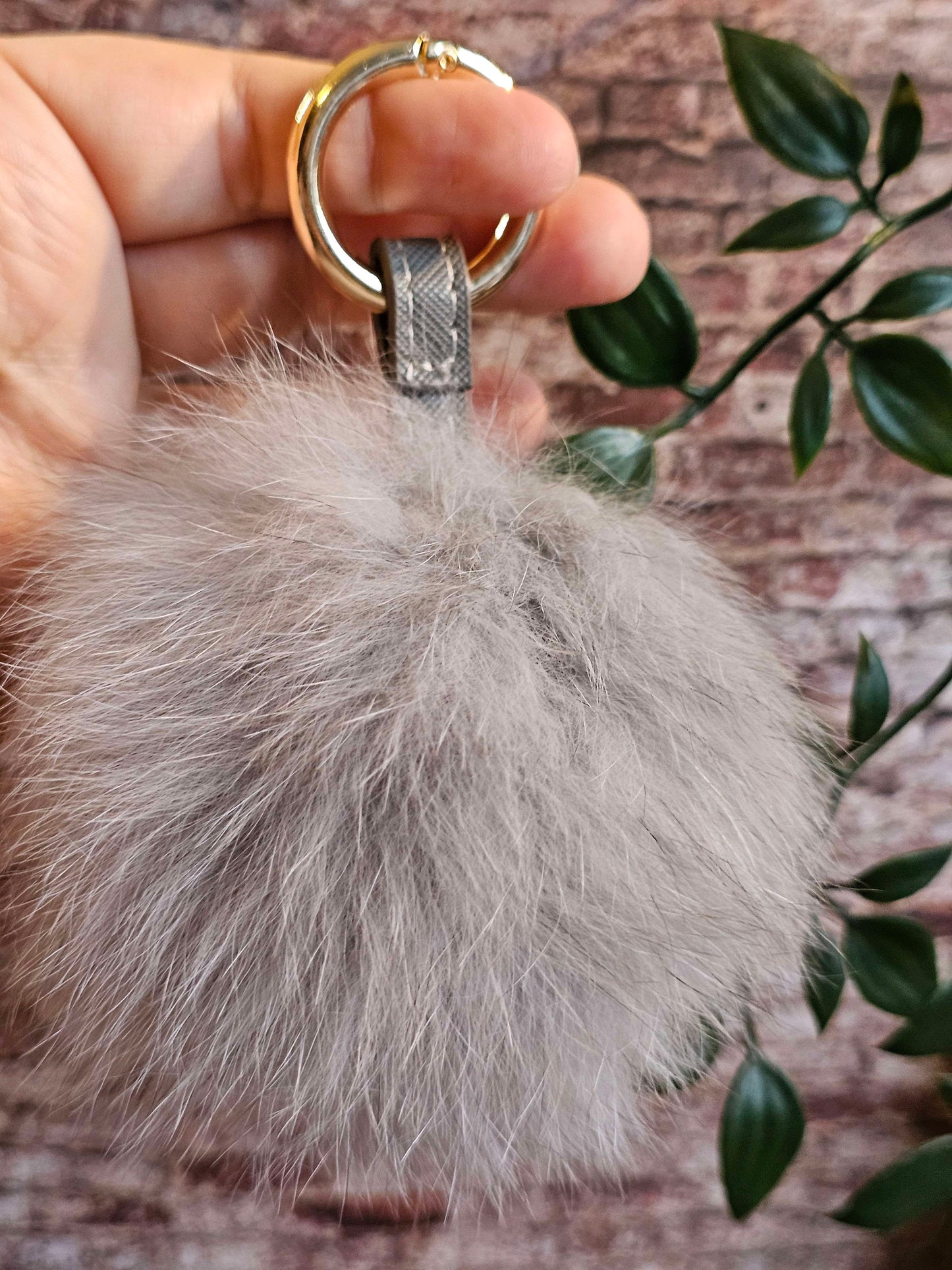 Light Grey 10cm Longhair Pom Pom
