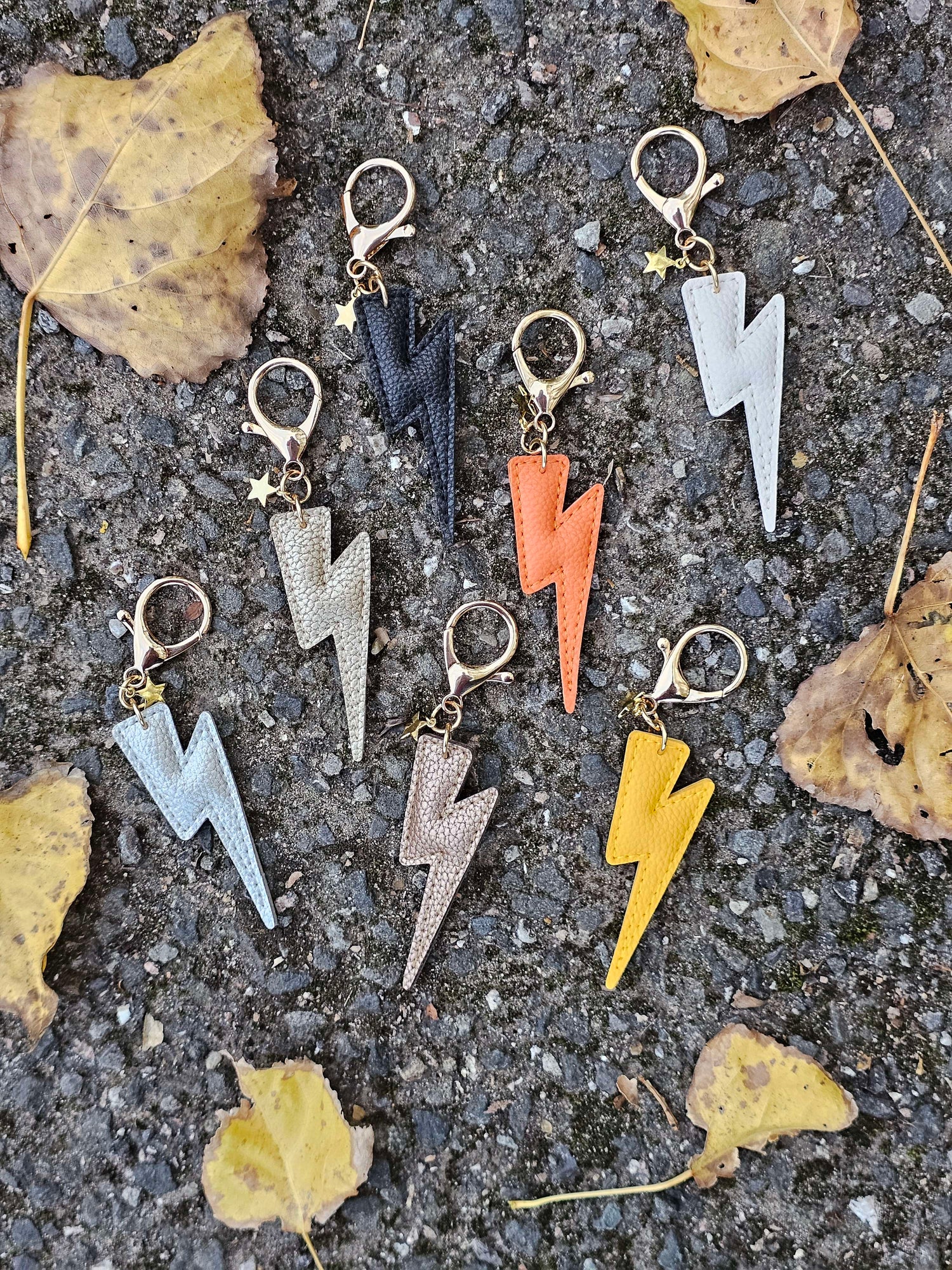 Leather Lightning Bolts