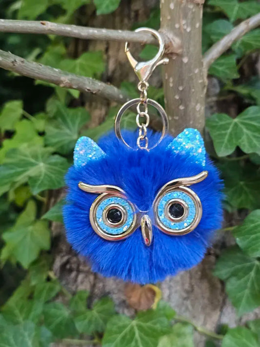 Dark Blue Owl Pom