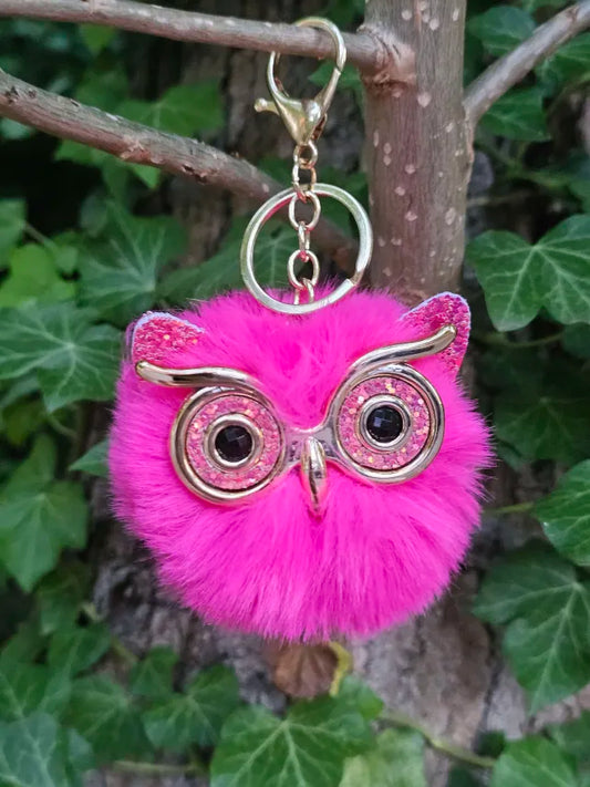 Hot Pink Owl Pom