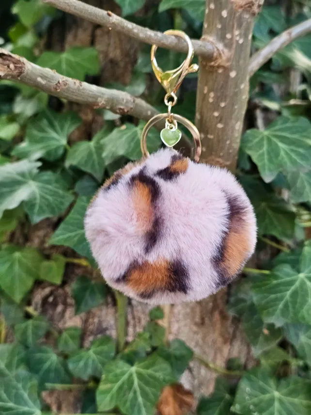 Pink Mix Animal Print Pom