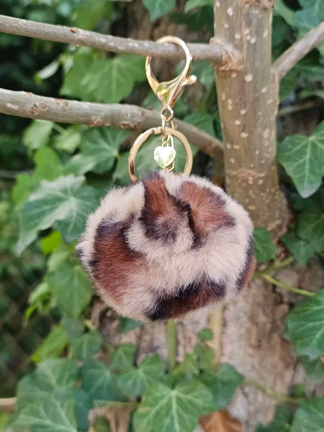 Light Brown Animal Print Pom