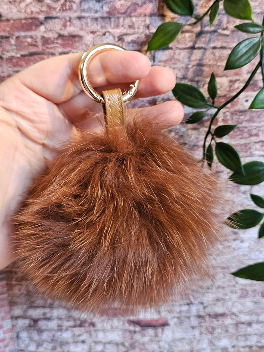 Chestnut 12cm Longhair Pom Pom