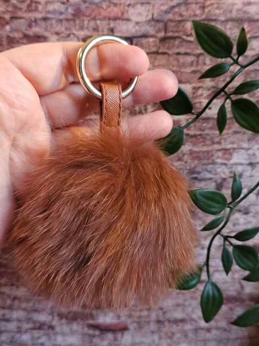 Chestnut 10cm Longhair Pom Pom