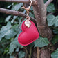 Chilli Red Leather Heart Keyring