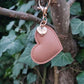 Ginger Leather Heart Keyring