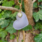 Light Grey Leather Heart Keyring