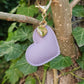 Light Purple Leather Heart Keyring
