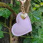 Lilac Leather Heart Keyring