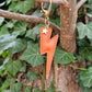 Orange Lightning Bolt Leather Keyring