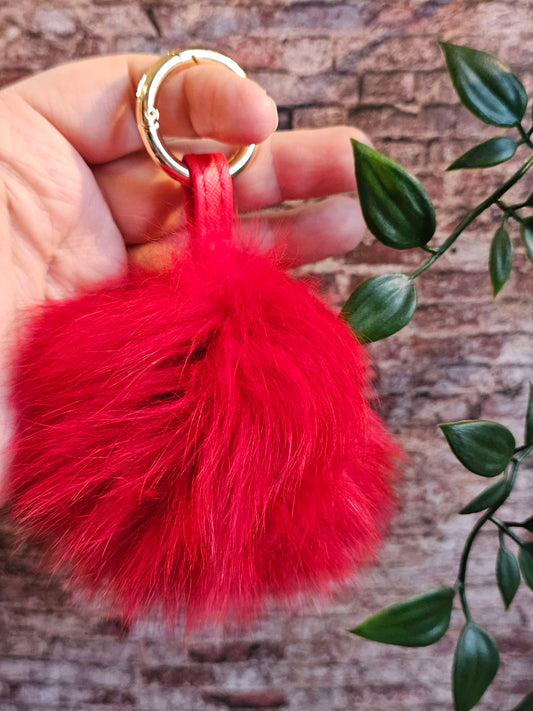 Red 10cm Longhair Pom Pom