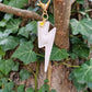 White Lightning Bolt Leather Keyring