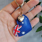 Australia Leather Heart Keyring