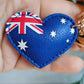 Australia Leather Heart Keyring