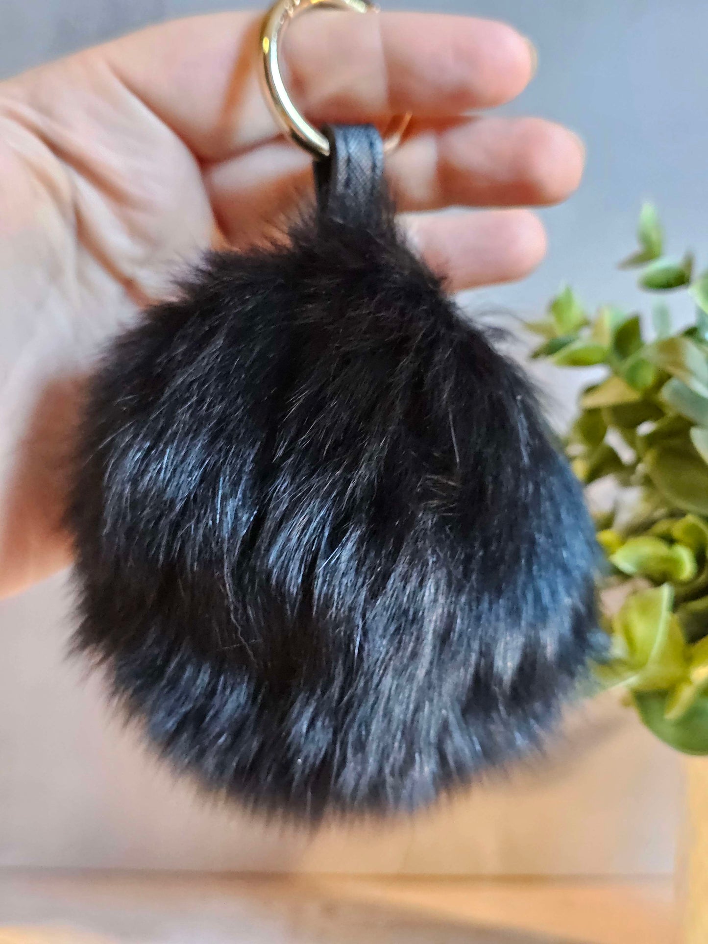 Black 10cm Longhair Pom Pom