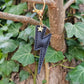 Black Lightning Bolt Leather Keyring