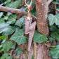 Bronze Lightning Bolt Leather Keyring