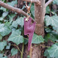 Burgundy Lightning Bolt Leather Keyring