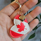 Canada Leather Heart Keyring