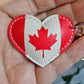 Canada Leather Heart Keyring