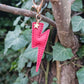 Chilli Red Lightning Bolt Leather Keyring