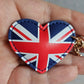 UK Leather Heart Keyring