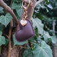Dark Chocolate Leather Heart Keyring
