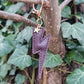 Dark Chocolate Lightning Bolt Leather Keyring