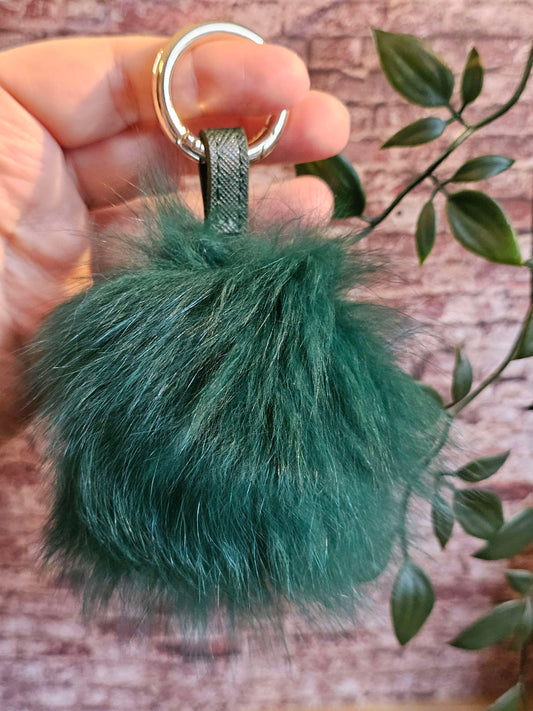 Dark Green 10cm Longhair Pom Pom