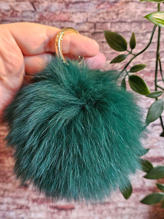 Dark Green 12cm Longhair Pom Pom