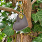 Dark Grey Leather Heart Keyring