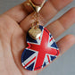 UK Leather Heart Keyring