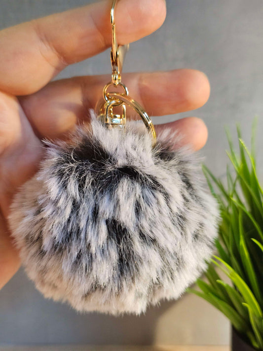Frosted Black 8cm Pom Pom