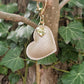 Gold Leather Heart Keyring