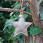Gold Leather Star Keyring