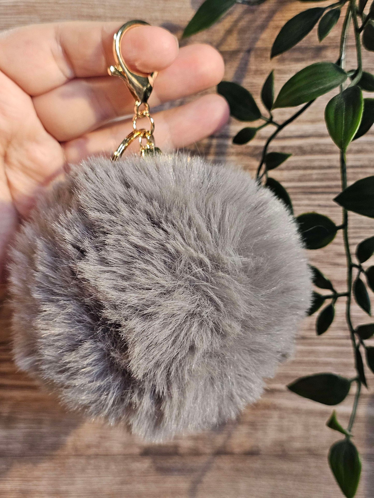 Grey 10cm Soft Pom