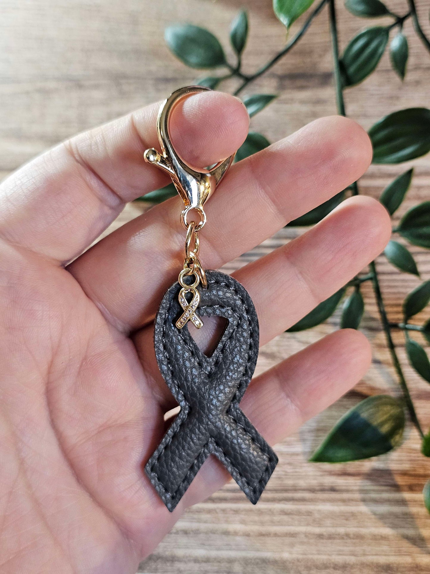 Dark Grey Brain Tumour Awareness Ribbon
