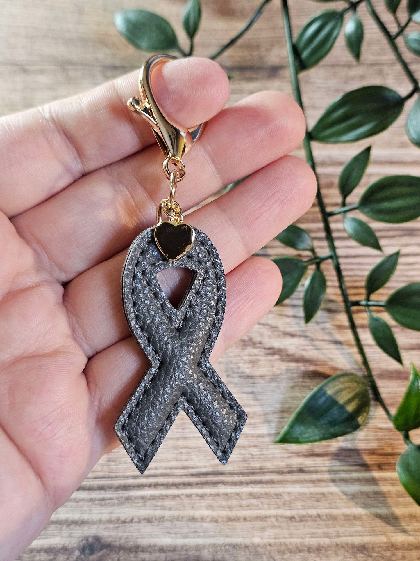Dark Grey Brain Tumour Awareness Ribbon