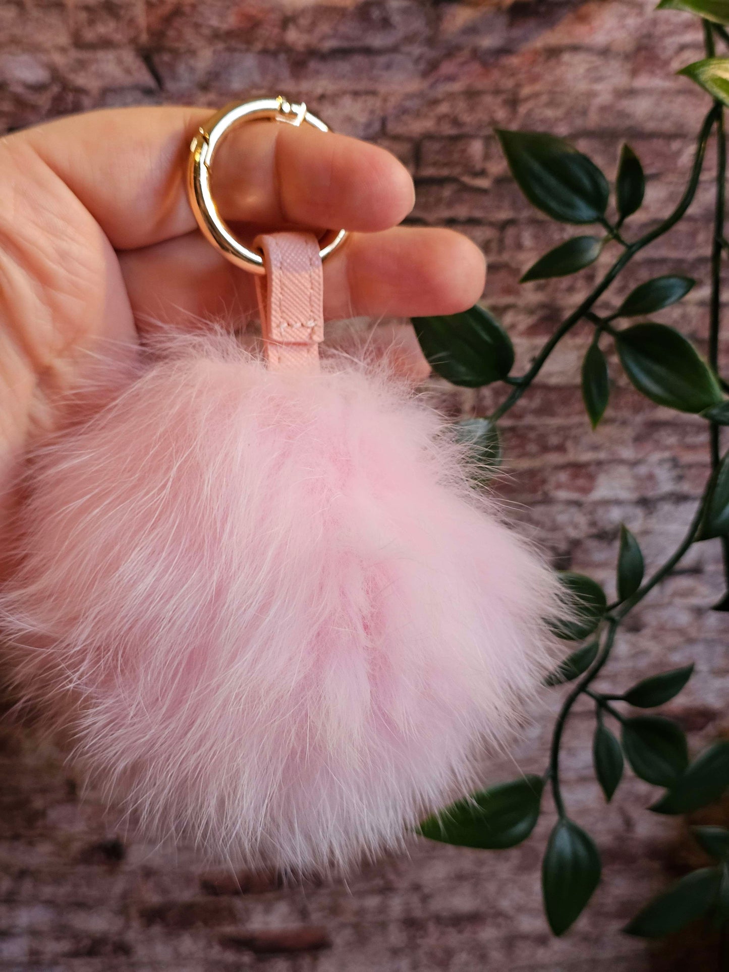 Light Pink 10cm Longhair Pom Pom