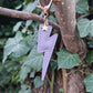 Light Purple Lightning Bolt Leather Keyring