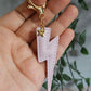 Lilac Lightning Bolt Leather Keyring