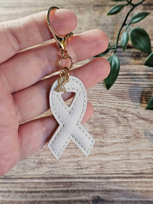 White Lung Cancer Awareness Ribbon