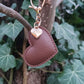 Milk Chocolate Leather Heart Keyring