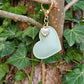 Mint Leather Heart Keyring