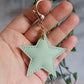 Mint Leather Star Keyring