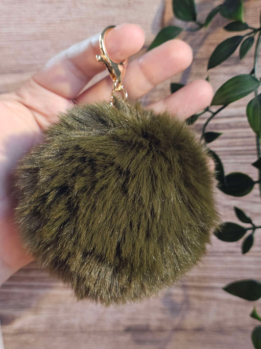 Olive Green 10cm Soft Pom