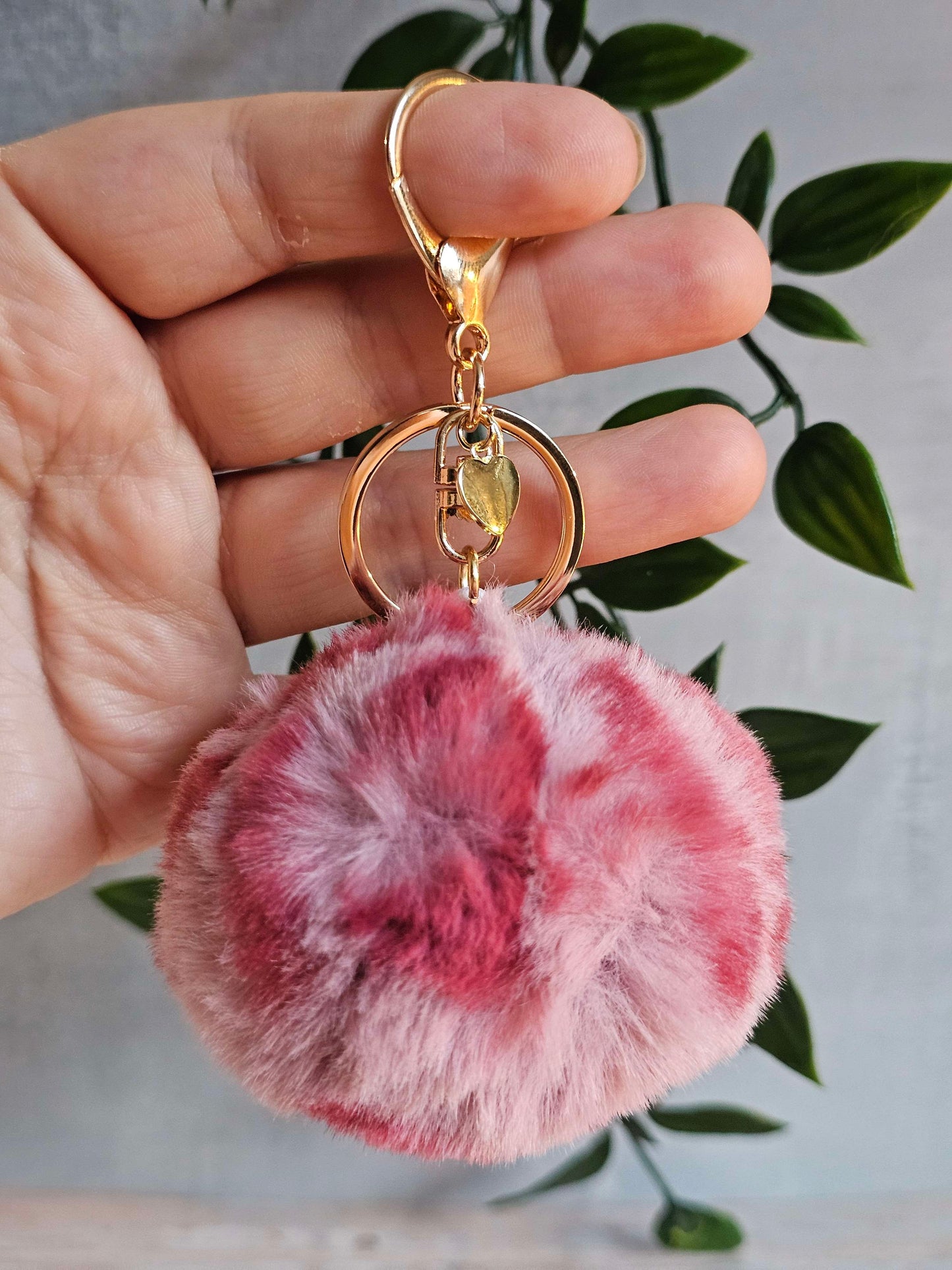 Dark Pink Animal Print Pom