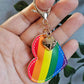 Pride Leather Heart Keyring